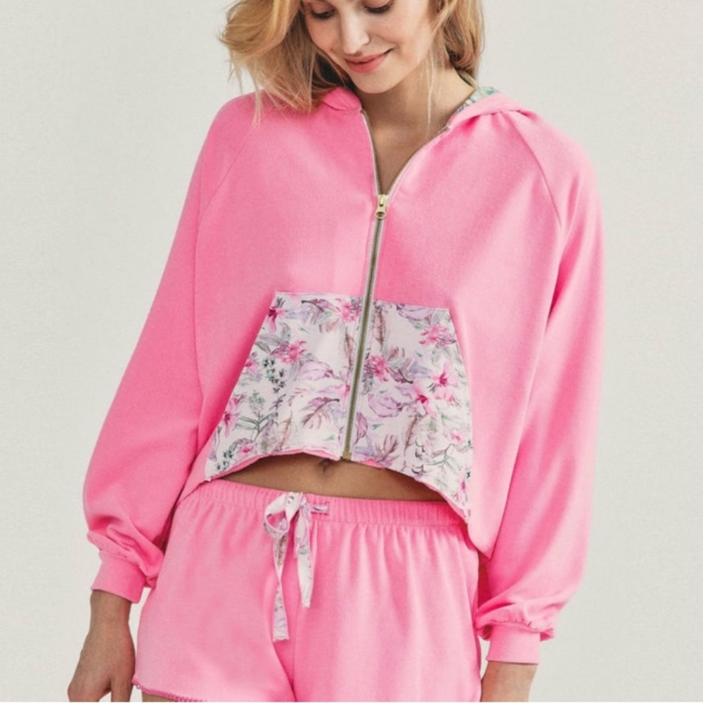 Pink Floral Hoodie